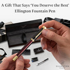 Ellington Pens Luxury Fountain Pen Set - Smooth Fine Nib - Includes 3 Ink Cartridges, Refillable Ink Converter, Gift Box-Fountain Pens For Writing, Calligraphy, Journaling, Sketching (Crimson Blend)