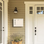 LAND·VOI Locking Mailbox Wall Mounted, Metal Postbox with Three Sets of Mail Box Number Stickers, 4 Keys, 14.4" x 4.5" x 11.2", Large Capacity, Textured White, AMB11W