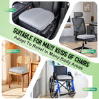 Aurssa Air Fiber Office Chair Cushion - Ergonomic Seat Cushion for Orthopedic Coccyx, Relief Hip & Back Support - Doctor Recommended Cushion for Long Sitting Worker Driver & Handicapped (Light Grey)