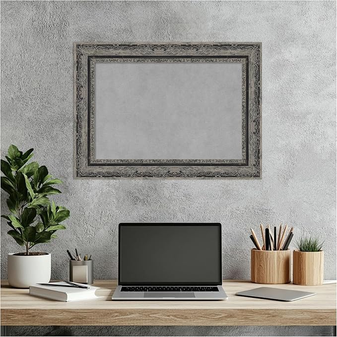 Amanti Art Black Framed Magnetic Board 16x22 Small Vision Board for use with Magnets, 100% Metal Sheet to Display Items as Office Decor or for Home Organization in mudroom, Kitchen or Kids Room