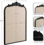 Kate and Laurel Arendahl Vintage Decorative Arched Pinboard; 19 x 31; Black; Framed Arch Ornate Bulletin Board for Unique Display; Organization; and Decor Options