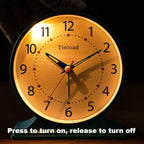 Tinload 4.5" Antique Retro Analog Alarm Clock, Small Silent Bedside Desk Clock with Manual Light, Battery Operated, Snooze, for Living Room, Bedroom, Bedside, Desk(Green)
