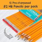 Darice Wood-Cased Pencils, 288pc Bulk Pre-sharpened #2 HB Pencils with Eraser for Classroom Back to School Supplies, 12 x 24 Pack