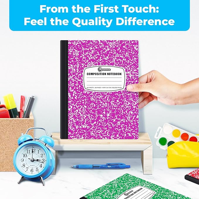 Rosmonde 2000 Pack (Pallet) Composition Notebook Bulk, College Ruled, Full Pallet of Composition Notebooks, 200 Pages (100 Sheets), 9-3/4 x 7-1/2, Bulk Notebooks for School & Office, 4-7 Days Transit