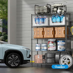 Guan River 5-Shelf Adjustable Metal Shelf Wire Shelving Unit Heavy Duty Storage Rack Display Shelf for Office,Kitchen,Bedroom,Bathroom,Laundry,Pantry Basement,Garage(Black,48" L x 18" W x 72" H)
