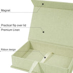 Sprsthai 5x7 Archival Photo Storage Box with Lid – Stackable Memory Keepsake Organizer for Photos, Certificates, Jewelry & Scrapbooking Supplies Grass Green