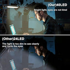 LiFMIRA Clip on Lamp USB Reading Light 3 Color Modes 3000-6000K and 10 Brightness 8W 40 LED Flexible Gooseneck Desk Light Clip on Lamp for Desk Eye Caring Bed Lamp for Headboard (No Plug)