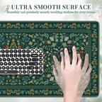 iCasso Desk Mat for Keyboard and Mouse, Large Mouse Pad, Desk Pad Mat, Anti-Slip Big Mousepad with Stitched Edges for Computer Desktop(Deep Green)