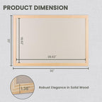 Bulletin Board Cork Board with Linen, 100% Wood Framed 24" x 36" Bulletin Board Decorations, Pin Boards for Walls, Wall Mounted Fabric Picture Board with 10 Pushpins for School, Home & Office, Natural