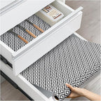 ALIUNI Drawer and Shelf Liner, Non-Slip Kitchen Cabinet Liners Non-Adhesive Thick Strong Grip Waterproof Washable Mats Protect Dresser Shelves Cupboard Bathroom Cabinets, Black & White, 24 in X 30 FT