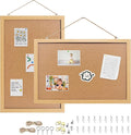 Yunihome Cork Bulletin Board, 13''x18''-2pack Hanging Cork Board Wooden Framed with Pins for Wall, Dorm Room, Office, Home Decor – Natural Cork & Black Frame
