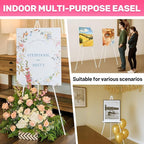 VAIIGO 3 Pack White Easel Stand for Sign & Poster - 63" Adjustable Metal Easels for Wedding Welcome Sign, Painting, Canvas, Art Display - Portable Folding Tripod with Carry Bag, Holds 5 Lbs
