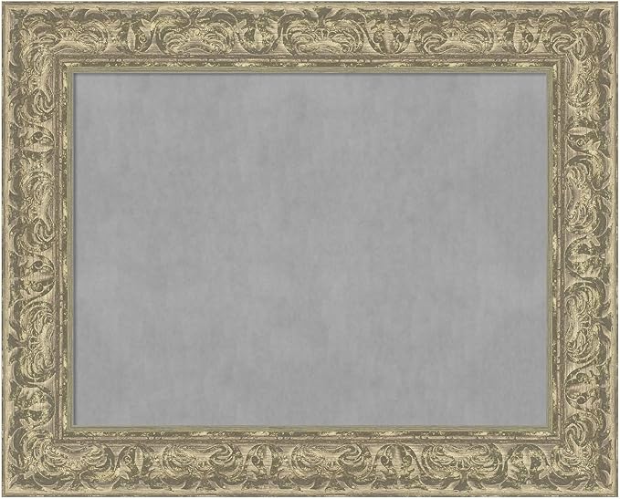 Amanti Art Silver Framed Magnetic Board 25x31 Medium Vision Board for use with Magnets, 100% Metal Sheet to Display Items as Office Decor or for Home Organization in mudroom, Kitchen or Kids Room