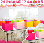 SATINIOR 24 Pcs Desk Dividers for Students, 12 Colors Testing Dividers Privacy Folders for Classroom Must Have Bulk, Study Panel for School Teacher Student Study Supplies(Swirl Style)