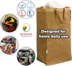 QUALIALL Kitchen Recycling Bin, Large Washable Paper Bags - Sturdy, Foldable, Space-Saving - Multipurpose Trash Can for Kitchen, Garden, and Indoor Use, 4 Colors, 4 Packs/Set