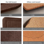 Bulletin Board, 24 x 18 inches Felt Board Decorative Pin Board, Cork Board Alternative for Wall, Foldable Photo Board Self-Adhesive Vision Board Mood Board with 20 Pushpins - Saddle Brown