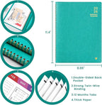 2026 Monthly Planner - Jan 2026 - Dec 2026, 12 Months Calendar/Planner with Faux Leather, 8.86" x 11.4", 15 Notes Pages, Strong Twin - Wire Binding, Pocket, Monthly Tabs, Perfect Organizer- Green