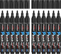 Overseas Black Paint Pens Paint Markers - Permanent Acrylic Markers 12 Pack, Water-Based, Quick Dry, Waterproof Marker Pen for Rock, Wood, Plastic, Metal, Canvas, Glass, Fabric, Mugs. Medium Tip
