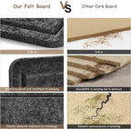 Large Bulletin Board, Foldable 60x36 Inches Cork Board Alternative, Large Felt Board Decorative Pin Board for Wall, Foldable Photo Board Self-Adhesive Vision Board with 36 Pushpins Dark Gray
