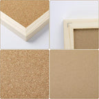 Cork Board Bulletin Board - 15.7 X 12 Inches Vision Board Wood Frame Corkboard Message Board Wall Mounted Pin Board for School, Home & Office (with Pins, Eye Bolts, Gaskets, Screws)