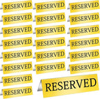 Aemygo 24 Pcs Metal Reserved Table Signs, Golden Table Top Reserved Sign for Restaurants, Double Sided Tent Guest Reservation Table Seat Sign for Wedding, Party, Ceremony, Events(5.91" x 3.15")