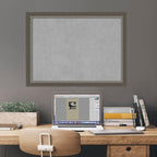 Amanti Art Silver Framed Magnetic Board 23x31 Medium Vision Board for use with Magnets, 100% Metal Sheet to Display Items as Office Decor or for Home Organization in mudroom, Kitchen or Kids Room