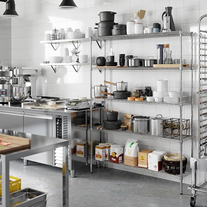 Regal Altair 14" Deep x 54" Wide x 74" Height Wire Shelving Kit | 5-Tier | NSF Commercial Storage Rack Unit