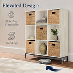Best Choice Products 9-Cube Bookshelf, 3-Tier Wood Storage Bookcase W/Legs, 11in Shelf Opening, Cube Organizer, Living Room, Office, Nursery - Whitewash