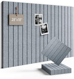 Fluxynara Felt Bulletin Board Tiles -28"x18" with 40 Adhesive Tabs, Cork Board Alternative for Office Decor, Push Pin Board Wall Organizer 6-Pack (Blue Gray)