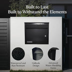 Solar Wall Mount Mailbox for Outside - Auto LED Light at Dusk, Large Locking Mail Box (13 x 3.7 x 12.2 Inches) with Key, Secure Metal Mailboxes for House Outside, Waterproof & Rust-Proof
