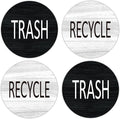 4PCS Recycle and Trash Sign Sticker for Kitchen,Self-adhensive Modern Circle Recycling Sticker for Trash Cans and Recycling Bin, Waste and Recycle Decals for Garbage Can Indoor &Outdoor Use 4Inch