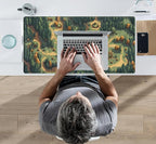 Cute Desk Pad Brown Green Forest Pixel Desk Mat Plant Mouse Pad XXL Large Gaming Desk Matt for Desktop, Laptop Computer Mousepad Keyboard Mouse Mat for Women Office Decor Accessories 31.5''x15.7''