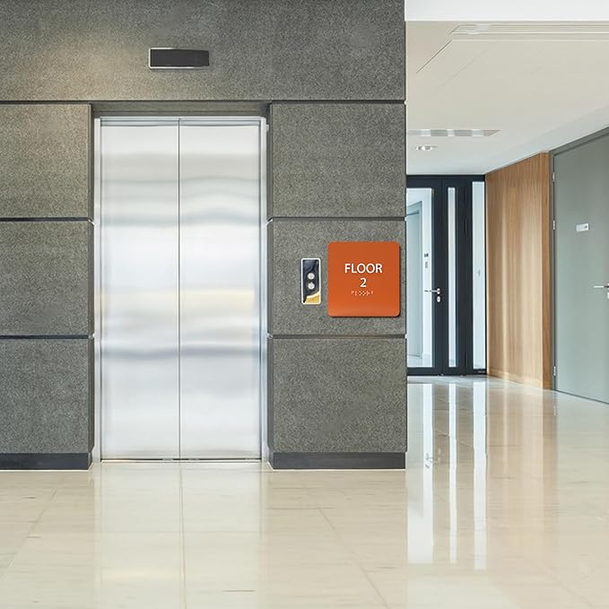 Spruce ADA Floor 2 Sign with Braille – Made from Durable Acrylic and Ready to Mount