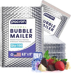 200-Pack Insulated Silver Thermal Bubble Mailers 6.5 x 11 - Waterproof Metallic Foil Self-Sealing Padded Envelopes for Cold Shipping, Perishables, Food, Cosmetics, Pharmaceuticals