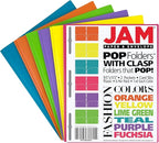 JAM PAPER Plastic Color POP Folders - 2 Pocket Durable Folders with Metal Prongs Fastener Clasps - Assorted Fashion Colors - 6/Pack