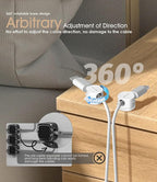 9 Pack Spring Cord Organizer Cable Clips [Locking Cable Rotatable], 2025 Latest Nearockle Phone Charging Cord Holder Cable Management for Car, Nightstand, Office Desk Accessories (White)