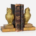 MXARLTR Decorative Owl Bookends, Book Ends for Shelves, Vintage Resin Bookends with Anti-Slip Base for Books Lovers Home Office Decor Book Holder (Gold)