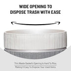 Zahari Home Decorative Trash Can for Bathroom, Office & Bedroom - 2.1 Gallons Stylish & Small Trash Can for Dorms, Desktop & Restroom - Chic Waste Basket for Compact Spaces, Modern Line, Grey