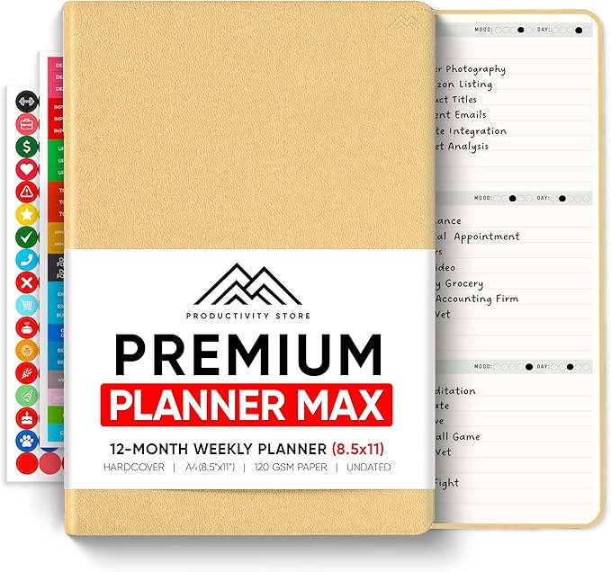 Undated, 2026 Planner, 8.5" x 11" - The #1 Productivity Planner to Achieve Your 2026 Goals - Planner 2026-2027 by PRODUCTIVITY STORE (A4, CREAM)
