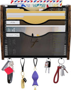 PAG-Mass Wall File Organizer With Hooks,3 Tier Mesh Mail Organizer Wall Mounted,Hanging File Organizer,Magazine Holder for Documents,Magazine,Literature,File,Mails,Envelopes