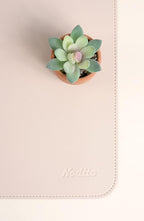 NODITO Dual-Sided Leather Desk Pad,Blotter for Laptop Computer,Mouse Pad,Writing,Drawing,Arts and Craft Mat (17"x35", Beige/Brown)
