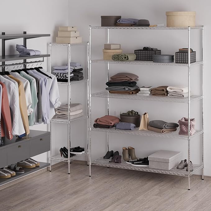 Regal Altair 24" Deep x 60" Wide x 86" Height Wire Shelving Kit | 5-Tier | NSF Commercial Storage Rack Unit