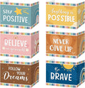 Affrolling 36 Pcs Inspirational Privacy Folders Bulk for Students Cardboard Privacy Boards Desk Divider Panel Waterproof Testing Divider for Classroom Back to School Study Supplies (Boho)