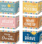 Affrolling 36 Pcs Inspirational Privacy Folders Bulk for Students Cardboard Privacy Boards Desk Divider Panel Waterproof Testing Divider for Classroom Back to School Study Supplies (Boho)