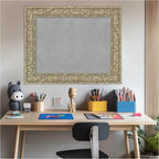 Amanti Art Silver Framed Magnetic Board 25x31 Medium Vision Board for use with Magnets, 100% Metal Sheet to Display Items as Office Decor or for Home Organization in mudroom, Kitchen or Kids Room