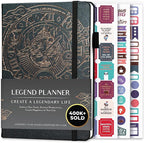 Legend Planner – Weekly & Monthly Life Planner to Hit Your Goals & Live Happier. Organizer Notebook & Productivity Journal. A5 (Mystic Gray)