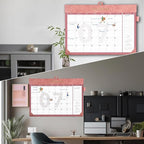 Yoment Desk Calendar 2026-2027, Jan 2026-Dec 2027, Large Desk Calendar with To-Do Lists, 24 Months Leather Desk Pad Wall Calendar with PVC Cover for Work Office School Home Women Men, 17 x 12, Pink