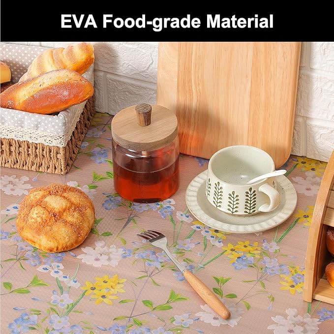 Cooyes Shelf Liner – Premium Non-Adhesive Cabinet & Drawer Liner for Kitchen – Waterproof Shelf Paper with Modern Pattern – Durable EVA Cabinet Mat – Easy to Cut （24" W x 240" L）