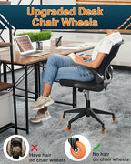 RidRed Gaming Chair Wheels - Heavy-Duty Office Chair Wheels - Replacement Rubber Casters- Universal Fit 3 Inch Chair Casters, Noise Free, Fits 98% Chair, for All Floor