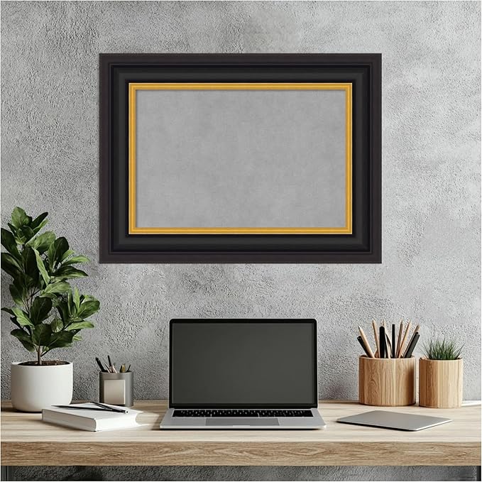 Amanti Art Black Framed Magnetic Board 18x24 Small Vision Board for use with Magnets, 100% Metal Sheet to Display Items as Office Decor or for Home Organization in mudroom, Kitchen or Kids Room